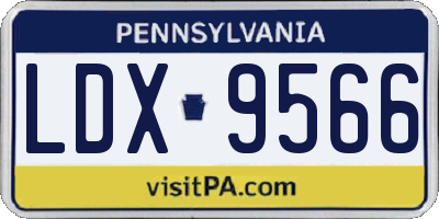 PA license plate LDX9566