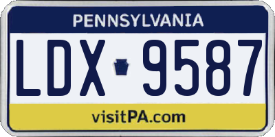 PA license plate LDX9587