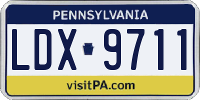 PA license plate LDX9711