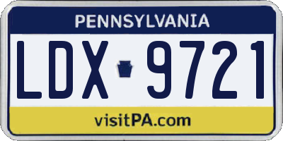 PA license plate LDX9721
