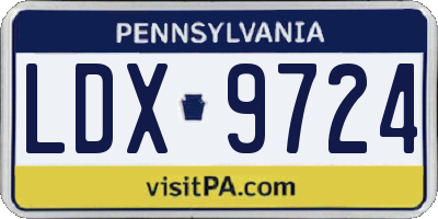 PA license plate LDX9724