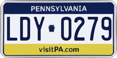 PA license plate LDY0279