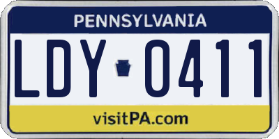 PA license plate LDY0411