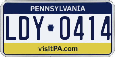 PA license plate LDY0414