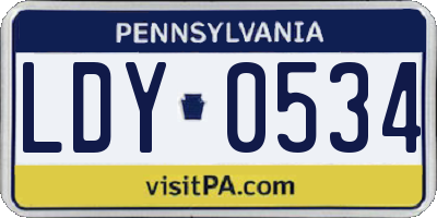 PA license plate LDY0534