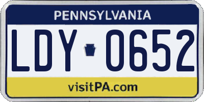 PA license plate LDY0652