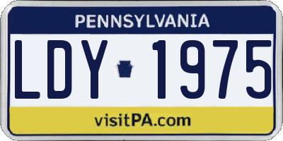 PA license plate LDY1975