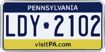PA license plate LDY2102