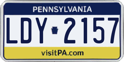 PA license plate LDY2157