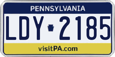 PA license plate LDY2185