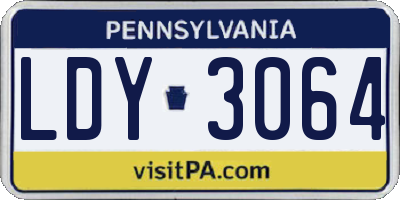 PA license plate LDY3064