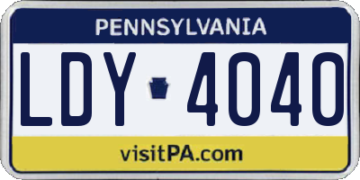 PA license plate LDY4040