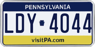 PA license plate LDY4044