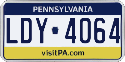 PA license plate LDY4064