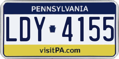 PA license plate LDY4155