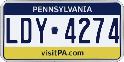 PA license plate LDY4274