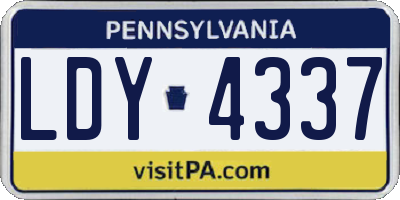 PA license plate LDY4337