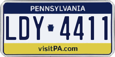 PA license plate LDY4411