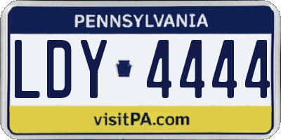 PA license plate LDY4444