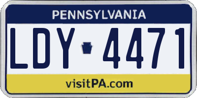 PA license plate LDY4471