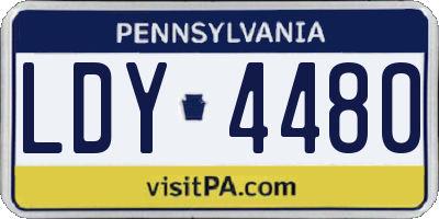PA license plate LDY4480