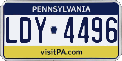 PA license plate LDY4496