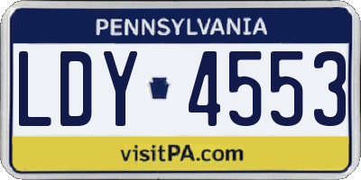 PA license plate LDY4553
