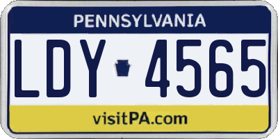 PA license plate LDY4565