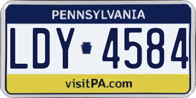PA license plate LDY4584