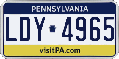 PA license plate LDY4965
