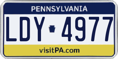 PA license plate LDY4977