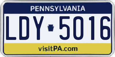 PA license plate LDY5016