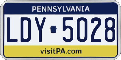 PA license plate LDY5028