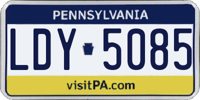PA license plate LDY5085