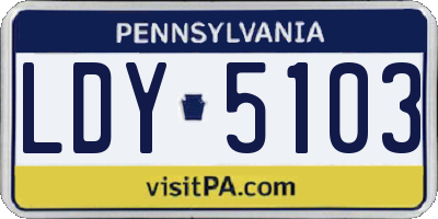 PA license plate LDY5103