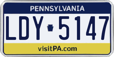 PA license plate LDY5147