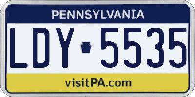 PA license plate LDY5535