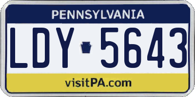 PA license plate LDY5643