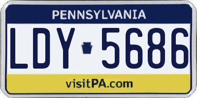 PA license plate LDY5686