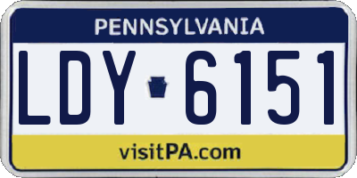 PA license plate LDY6151