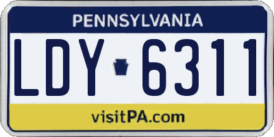 PA license plate LDY6311