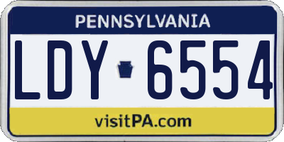 PA license plate LDY6554