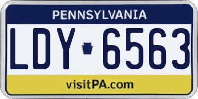 PA license plate LDY6563