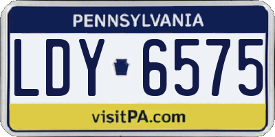 PA license plate LDY6575