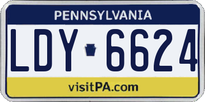 PA license plate LDY6624