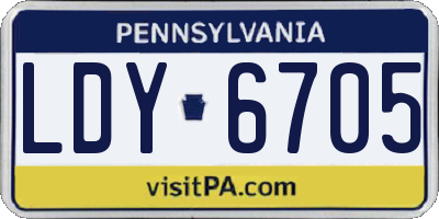 PA license plate LDY6705