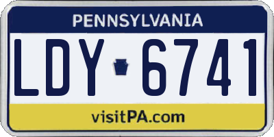 PA license plate LDY6741