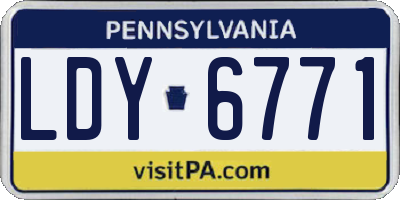 PA license plate LDY6771