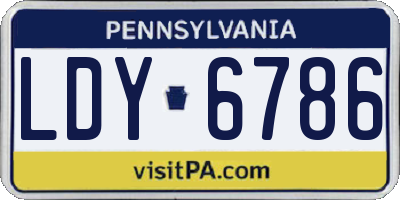 PA license plate LDY6786