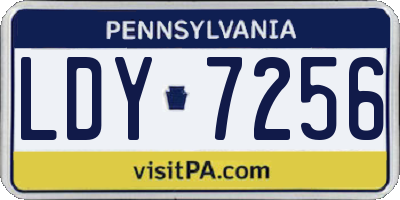 PA license plate LDY7256